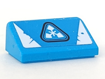 85984pb332 - Slope 30 1 x 2 x 2/3 with White Worn Triangles and Zane Shuriken of Ice Symbol Pattern (Sticker) - Set 70639