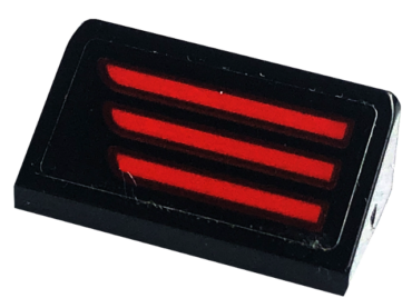 85984pb383L - Slope 30 1 x 2 x 2/3 with 3 Red Stripes (Brake Lights) Pattern Model Left Side (Sticker) - Set 76181