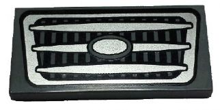 87079pb0214 - Tile 2 x 4 with Silver Car Grille Pattern