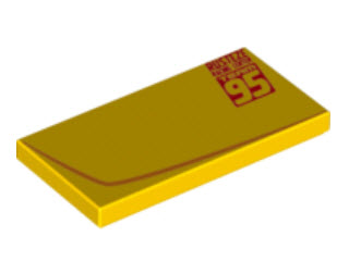 87079pb0423R - Tile 2 x 4 with Curved Line and 'RUSTEZE RACING CENTER TEAM 95' Pattern Model Right Side