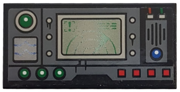 87079pb0425 - Tile 2 x 4 with Control Panel and Radar Screen Pattern (Sticker) - Set 70603