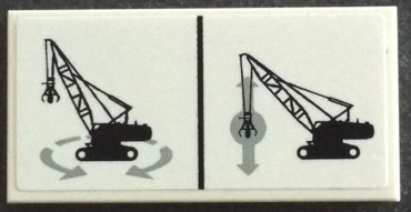 87079pb0578 - Tile 2 x 4 with Crane Operating Instructions for Rotating and Grabber Movement Pattern (Sticker) - Set 42042
