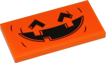 87079pb0779 - Tile 2 x 4 with Orange and Black Pumpkin Jack O' Lantern Pattern (Sticker) - Set 40423