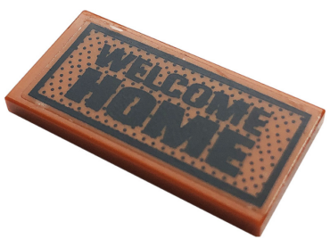 87079pb0834 - Tile 2 x 4 with 'WELCOME HOME' and Black Dots Pattern (Sticker) - Set 60141
