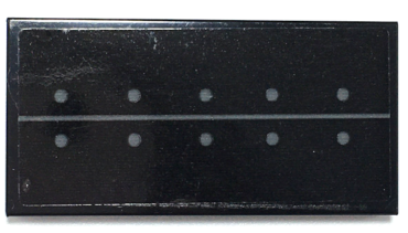 87079pb0936 - Tile 2 x 4 with Dark Bluish Gray Line and Rivets on Black Background Pattern (Sticker) - Set 70917