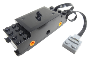 87574c01 - Electric, Train Motor 9V RC Train with Integrated PF Attachment, Orange Wheel Holders