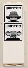 88393pb003 - Brick, Modified 1 x 2 x 5 with Channel with 'WANTED' Brick Daddy and 'WANTED' Squidtron Pattern (Stickers) - Set 5985