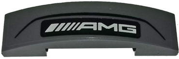 93273pb112 - Slope, Curved 4 x 1 x 2/3 Double with White 'AMG' Logo on Dark Bluish Gray Background Pattern (Sticker) - Set 75877