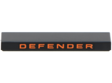 2431pb0950 - Tile 1 x 4 with Orange 'DEFENDER' Pattern