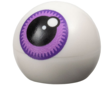 32474pb029 - Technic Ball Joint with Eye with Black Pupil and Medium Lavender Iris with Dark Purple Rim Pattern