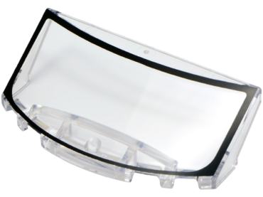7304pb07 - Windscreen 3 x 6 x 1 1/3 Curved with Black Windshield Frame Pattern