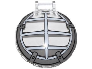 18675pb10 - Dish 6 x 6 Inverted with Bar Handle with Ninjago Mech Cockpit Pattern