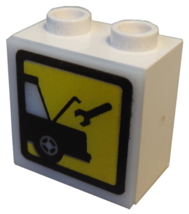 2383c02 - Electric, Light 1 1/8 x 2 x 1 2/3 Cabinet with Lamp Holes (Sign Back) with Milky White Electric, Light 2 x 2 Clip-On Plate with Car Repair Pattern (2383 / 2384pb02)