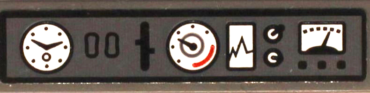 2431pb0811 - Tile 1 x 4 with Dashboard / Control Panel with White Gauges and Graph and Black Lever and Buttons Pattern (Sticker) - Set 60216