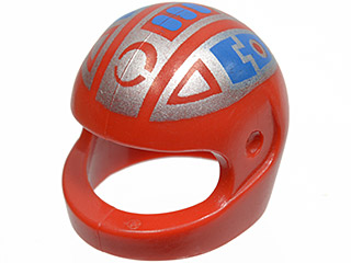 2446pb07 - Minifigure, Headgear Helmet Motorcycle (Standard) with Blue and Silver Spyrius Pattern