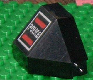 2468pb03 - Panel 3 x 3 x 6 Corner Convex with Space Police I Logo Pattern Model Right Side
