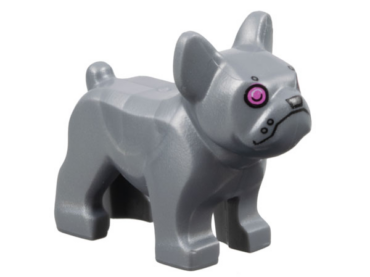 29602pb03 - Dog, French Bulldog with Dark Pink Eyes, Silver Nose, Robot Pattern