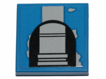 3068pb1352 - Tile 2 x 2 with Gray Stripe, Pipe and Peeling Paint Pattern (Sticker) - Set 75280