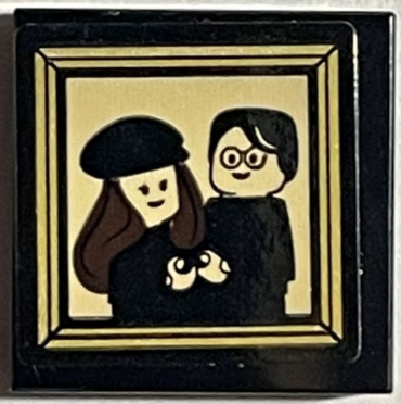 3068pb1838 - Tile 2 x 2 with James and Lily Potter Portrait Pattern (Sticker) - Set 75968