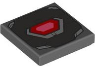 3068pb2342 - Tile 2 x 2 with War Machine Armor Plates, Red and Coral Hexagonal Arc Reactor Pattern