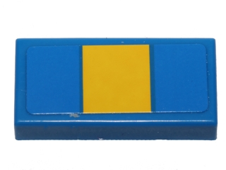 3069pb0411 - Tile 1 x 2 with Yellow Stripe Pattern (Sticker) - Set 40192