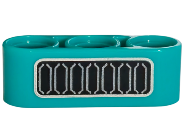 32523pb46 - Technic, Liftarm Thick 1 x 3 with Black and Silver Vehicle Grille Pattern