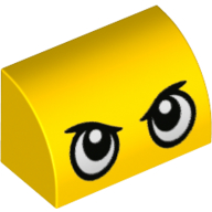 37352pb001 - Slope, Curved 1 x 2 with Large Stern Eyes Pattern (Duckmobile)