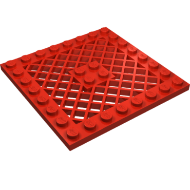 4151a - Plate, Modified 8 x 8 with Grille and No Hole in Center
