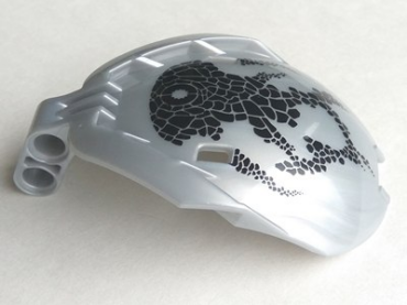 41671pb03 - Bionicle Bohrok Windscreen 4 x 5 x 7 with Black Scales and Nuhvok-Kal Logo Pattern