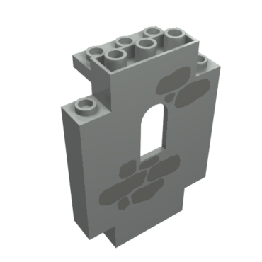 4444p02 - Panel 2 x 5 x 6 Wall with Window with Dark Gray Stones Pattern