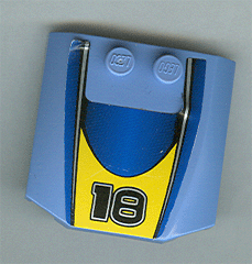 45677pb004 - Wedge 4 x 4 x 2/3 Triple Curved with Number 18 Pattern (Sticker) - Set 8383