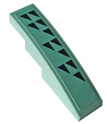 61678pb125L - Slope, Curved 4 x 1 with Black Triangles Pattern Model Left Side (Sticker) - Set 70612