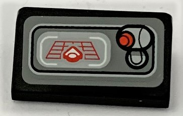 85984pb246 - Slope 30 1 x 2 x 2/3 with SW First Order Transporter Screen and Lever with Red Button Pattern (Sticker) - Set 75103