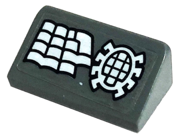 85984pb364 - Slope 30 1 x 2 x 2/3 with Spider Web Keyboard with White Buttons Right Half Pattern (Sticker) - Set 76175