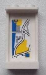 87544pb008 - Panel 1 x 2 x 3 with Side Supports - Hollow Studs with Map Street Pattern on Inside (Sticker) - Set 8639