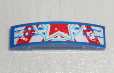93273pb035 - Slope, Curved 4 x 1 x 2/3 Double with Red Star Lower Half Pattern (Sticker) - Set 9094