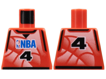973bpb157 - Torso NBA Player Number 4 Pattern