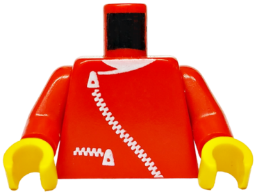 973p0ac04 - Torso Jacket with White Zippers and Neck Pattern / Red Arms / Yellow Hands