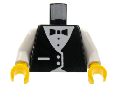 973p20c01 - Torso Town Vest Formal with Bow Tie Pattern / White Arms / Yellow Hands