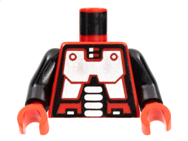 973p63c01 - Torso Space Robot Pattern (Spyrius) / Black Arms / Red Hands