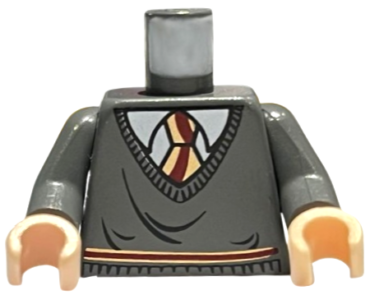 973pb0316c01 - Torso Harry Potter Sweater and Tie Gryffindor Colors Pattern / Dark Bluish Gray Arms / Light Nougat Hands