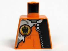 973pb0487 - Torso Agents Villain with Zipper and Silver Inset Pattern