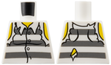 973pb0987 - Torso Town Prisoner Shirt with Prison Stripes and Torn out Sleeves Pattern