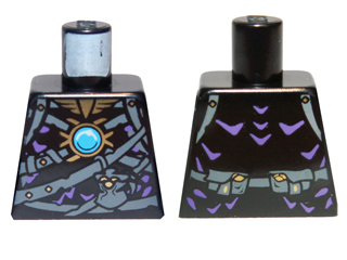 973pb1347 - Torso Chima with Dark Bluish Gray Belts, Medium Lavender Highlights and Dark Azure Round Jewel (Chi) Pattern