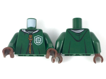 973pb3314c01 - Torso Hooded Robe over Sweater, White Collar, Dark Orange Laces, Slytherin Logo Pattern / Dark Green Arms / Dark Brown Hands