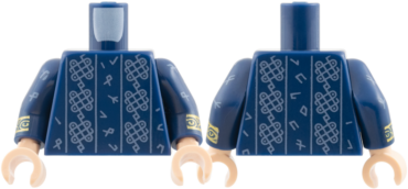 973pb6790c01 - Torso Torso Robe with Sand Blue Runes and Grids Pattern / Dark Blue Arms with Sand Blue Runes, Gold Cuff Pattern / Light Nougat Hands