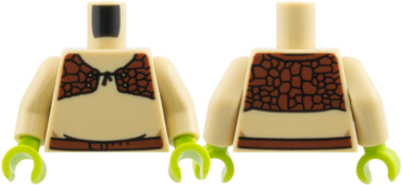 973pb6795c01 - Torso Dark Brown Small Vest and Belt Pattern / Tan Arms / Lime Hands