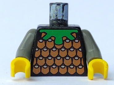 973px119c01 - Torso Castle Knights Kingdom Scale Mail Brown Pattern / Dark Gray Arms / Yellow Hands
