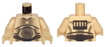 973px160c01 - Torso SW C-3PO Pattern / Pearl Light Gold Arms / Pearl Light Gold Hands
