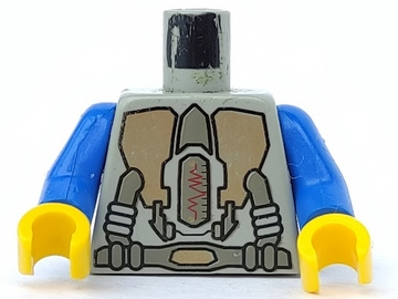 973px57c01 - Torso Space Life on Mars (LoM) Gold Triangular Machinery and Belt Pattern / Blue Arms / Yellow Hands